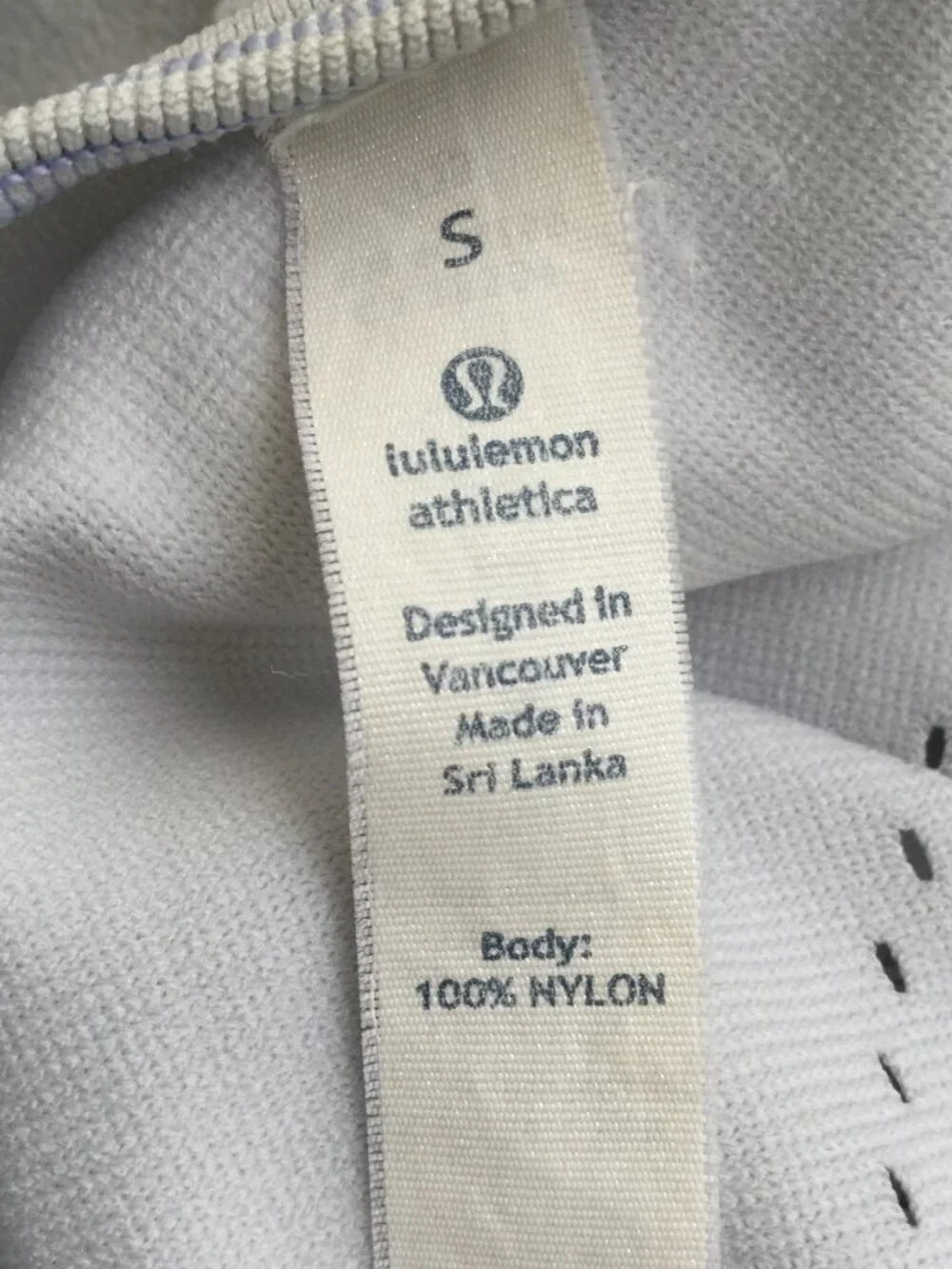 Lululemon Pale Lavender Long Sleeve Top s
